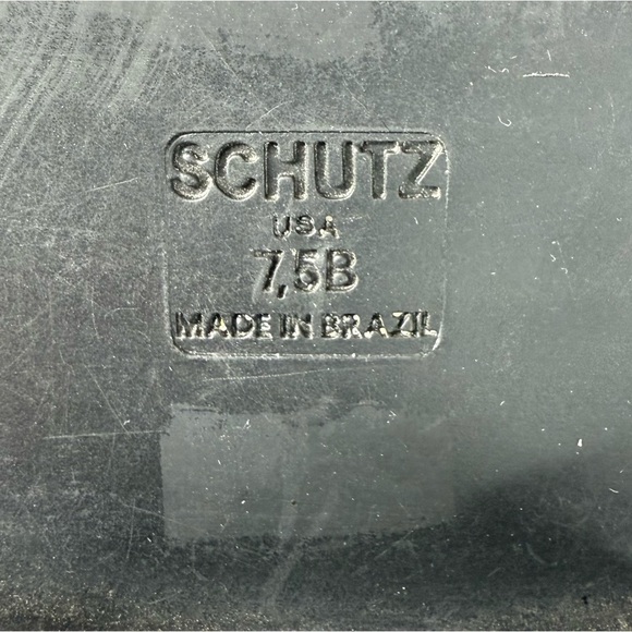 Schutz Black Croc-Embossed Leather Chunky Lug Sole Combat Platform Boots 7.5 - Picture 16 of 16